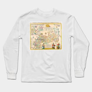 Ancient Japan Map Long Sleeve T-Shirt